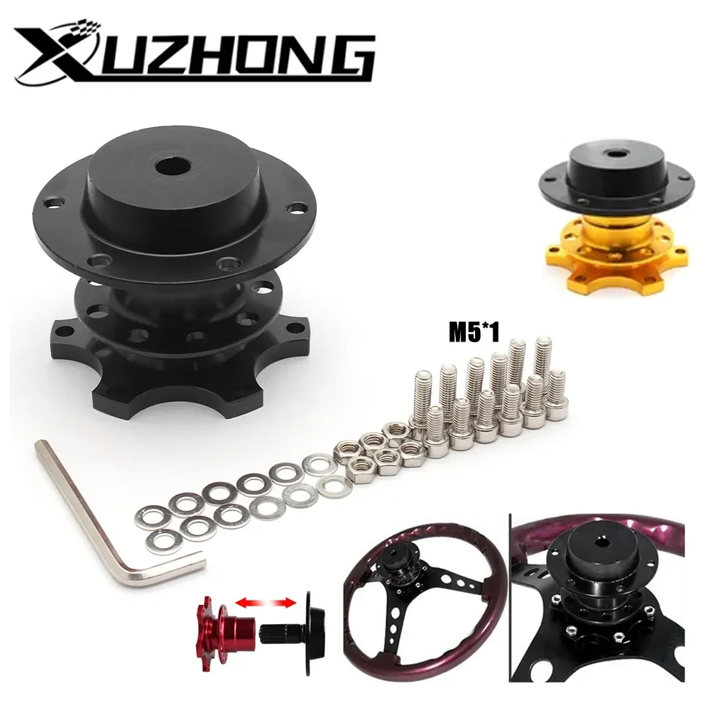 Universal Racing 6 hole Steering Wheel Quick Release Hub Kit Wheel Hub Adapter Car Accessoriess Replace Aluminum