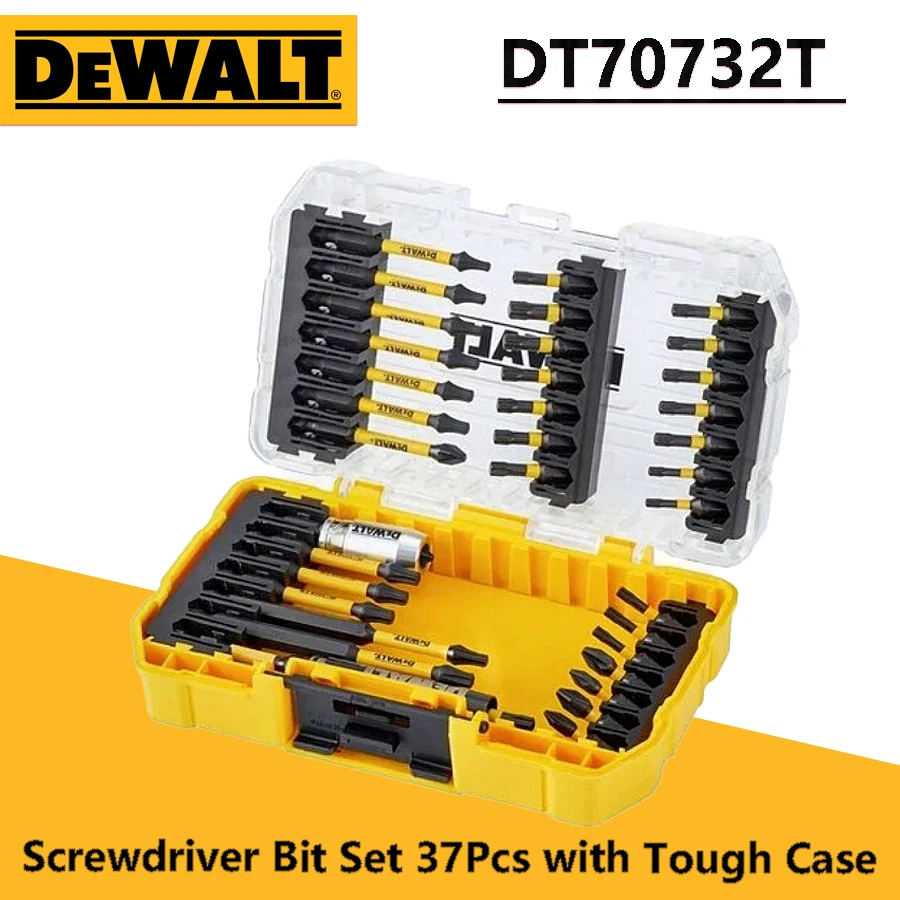 DEWALT DT70732T FlexTorq Screwdriver Bit Set 37Pcs with Tough Case Dewalt Power Tool Accessories