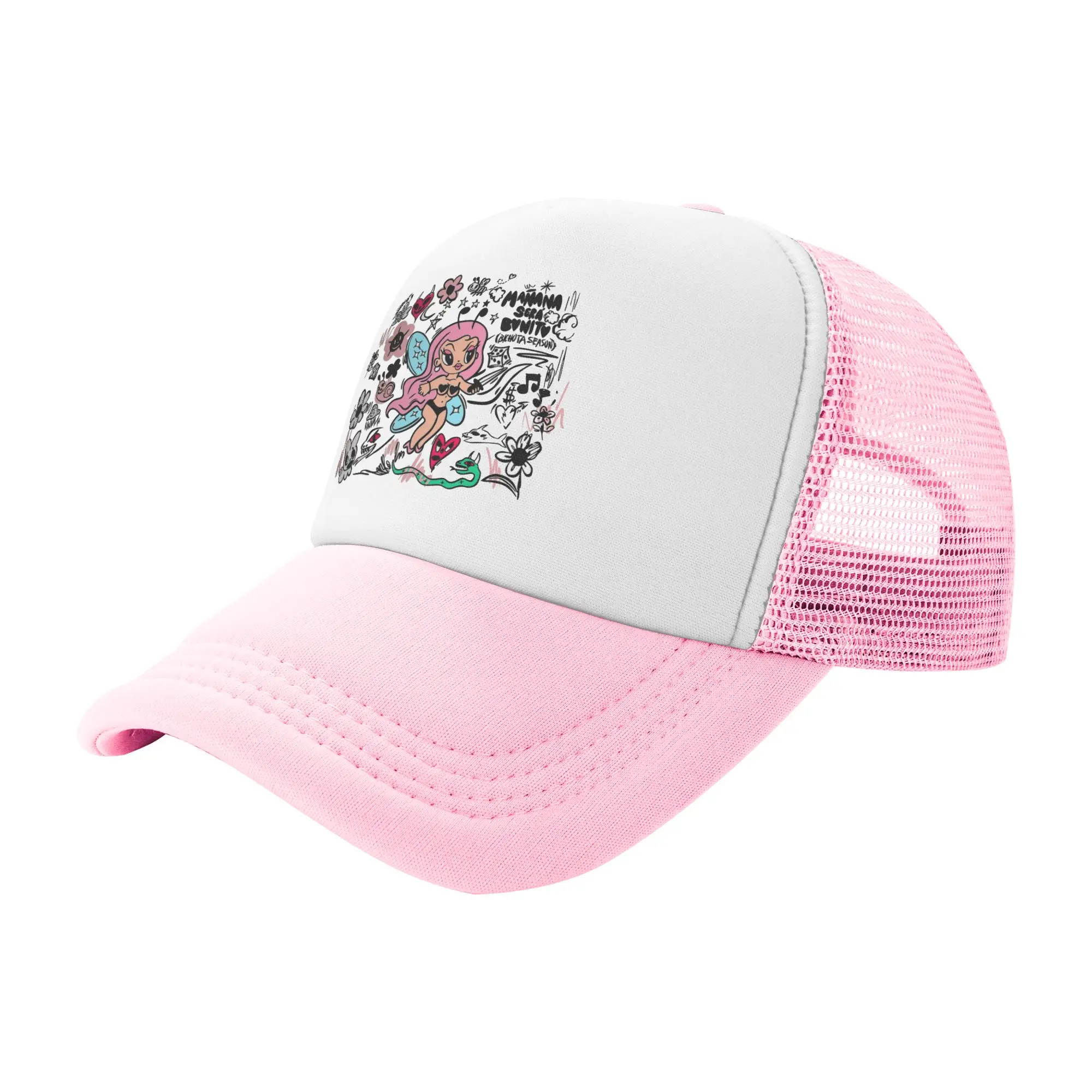 Men Women Peso Pluma Karol G Bichota Season Trucker Cap Mesh Baseball Caps Hat Trucker Worker Cap Breathable Racing Cap Summer