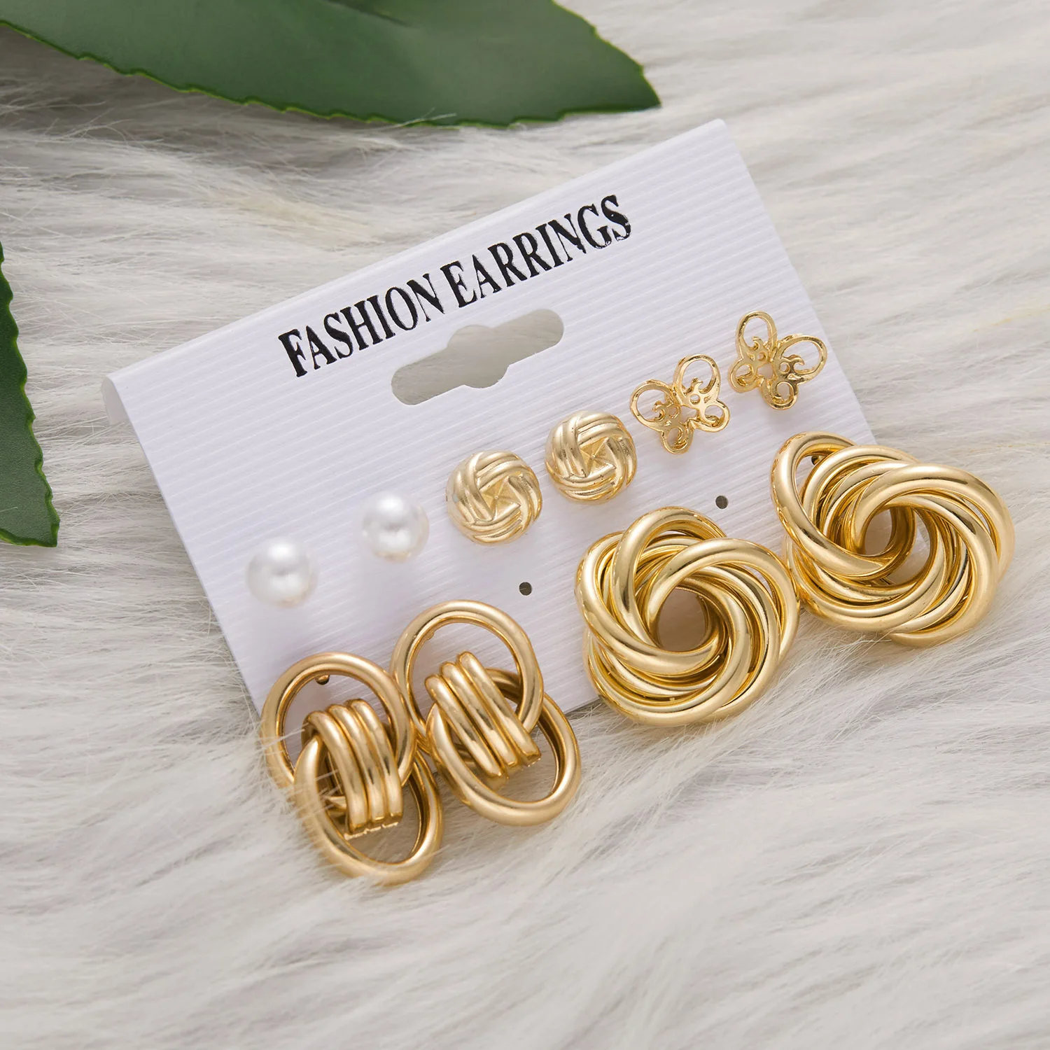 Vintage Geometric Gold Color Hoop Earrings Set Imitation Pearls Acrylic Butterfly Heart Dangle Drop Earrings Trend Jewelry Gifts