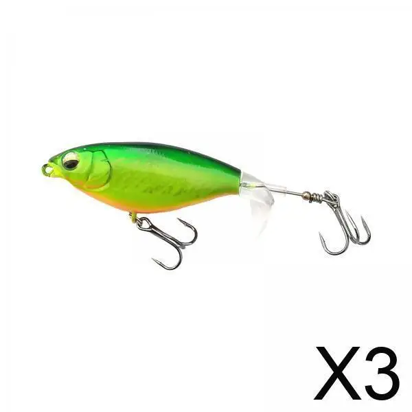 

3xTopwater Рыболовные приманки Верхняя водная приманка для окуня для щуки, окуня, пресноводной, соленой, зеленый