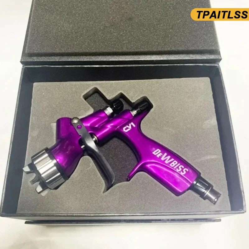 

Tpaitlss CV1 Purple Car Spray Gun HVLP Car Paint Spray Gun Capacity 600cc with 1.3mm Nozzle
