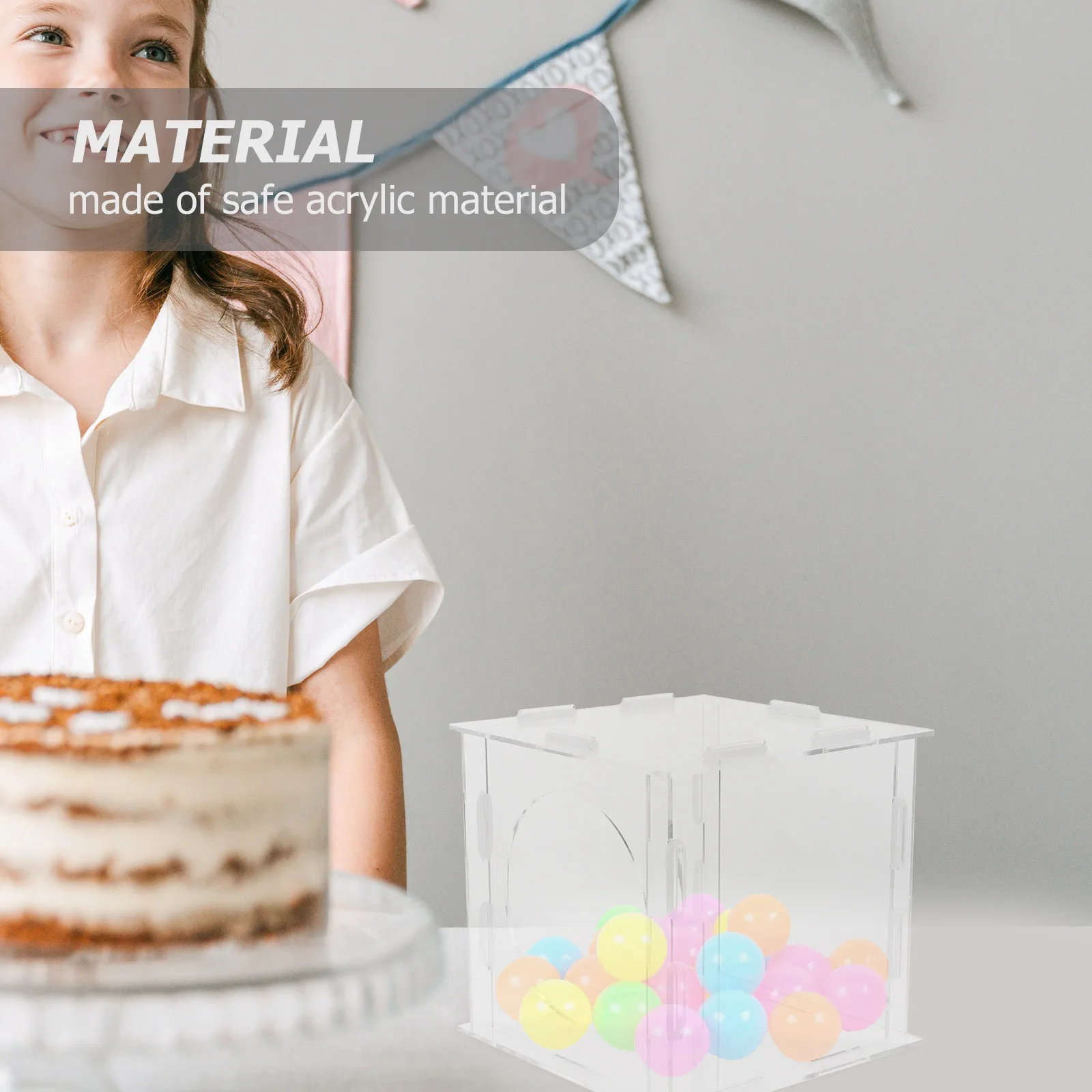 Raffle Box 15x15x15cm Transparent Acrylic Lottery Ticket Container Donation Fundraising Ballot Box Solution Party