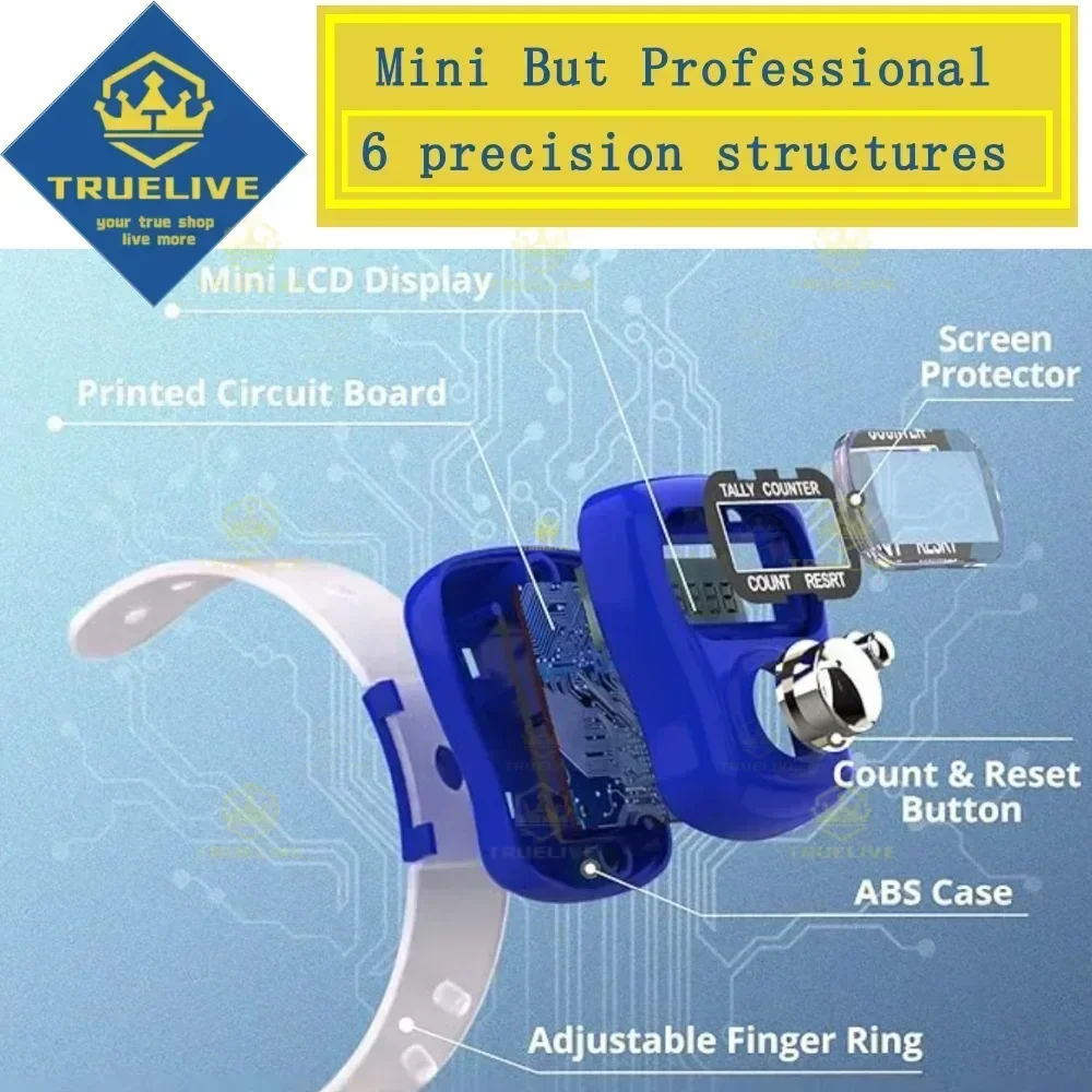 【Wholesale More Cheaper】Mini Electronic Finger Counter Hand Tally Clicker Counter Ring Digital Counters Knitting Row Counter