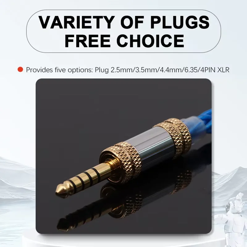 ZiSin-19 8 Core  HiFi Earphone Cable With 4.4mm 6.35mm MMCX QDC 2Pin IE900 For Spartacus Fudu Nova MagicOne HEXA Rinko HIFIMAN