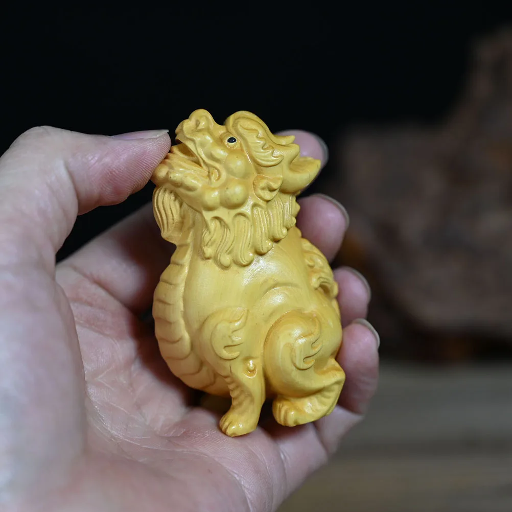 

Wooden nament H Desk Decor Carving Statue Smooth Surface Comfortable Touch Delicate Practical Workmanship Desktop Mini