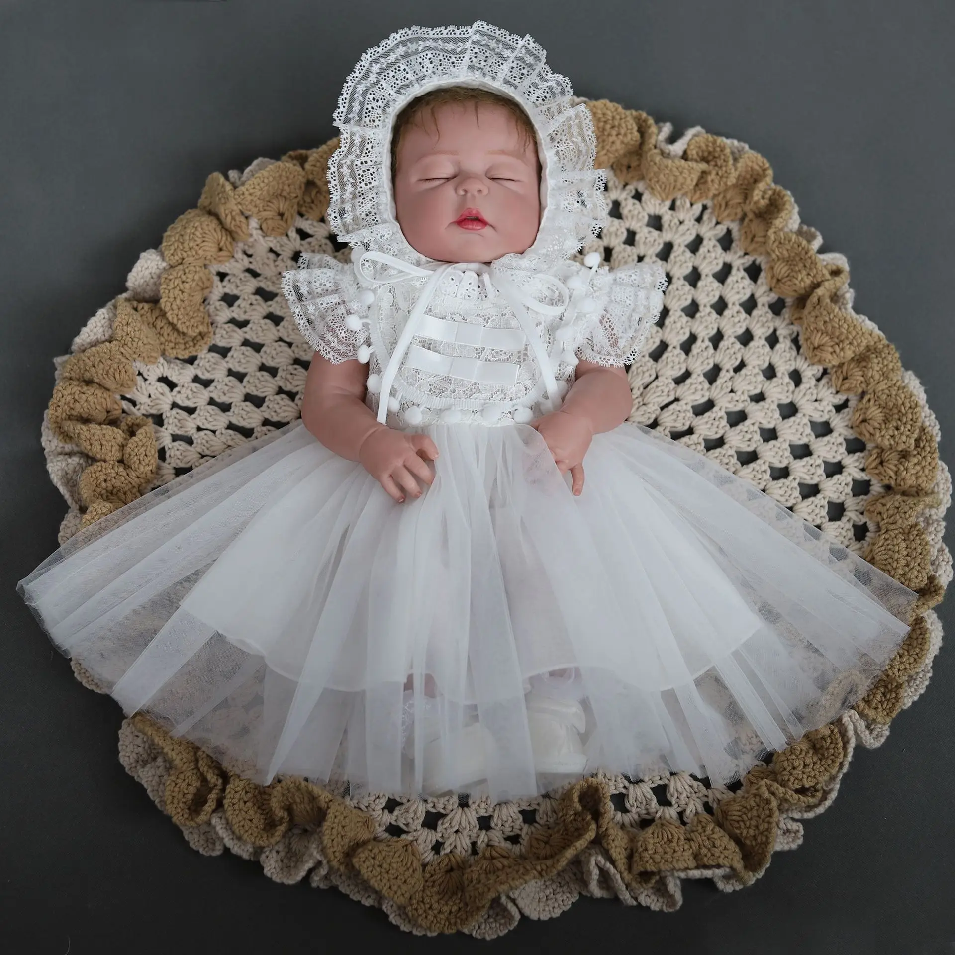 

213D, newborn baby one year old lace Princess dress Baby Full moon dress Girl Baby puffy dress summer light and breathable