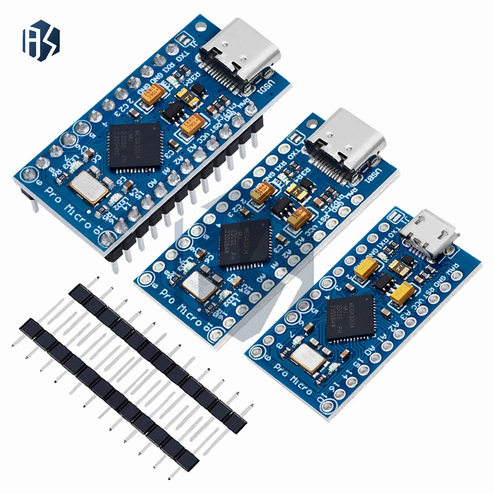 Pro Micro ATmega32U4 5 В 16 МГц Замена ATmega328 для Arduino TYPE-C с 2-рядным разъемом для Leonardo Mini Usb Interface Pro