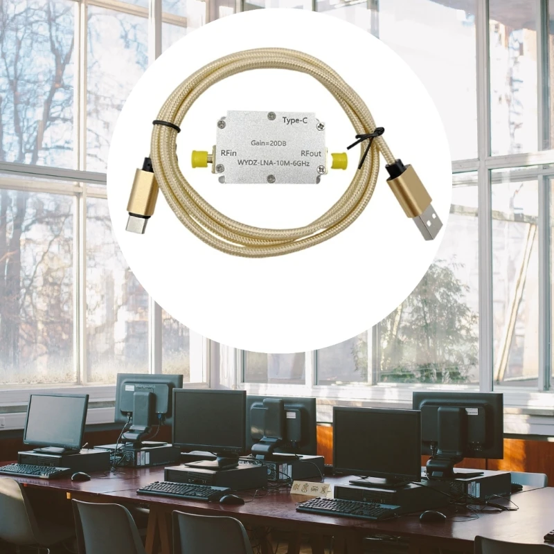 مضخم صوت منخفض الضوضاء 10 متر-6 جيجا هرتز عالي التسطيح RF إشارة قيادة مستقبل أمامي 20DB مضخم للصوت لراديو FM