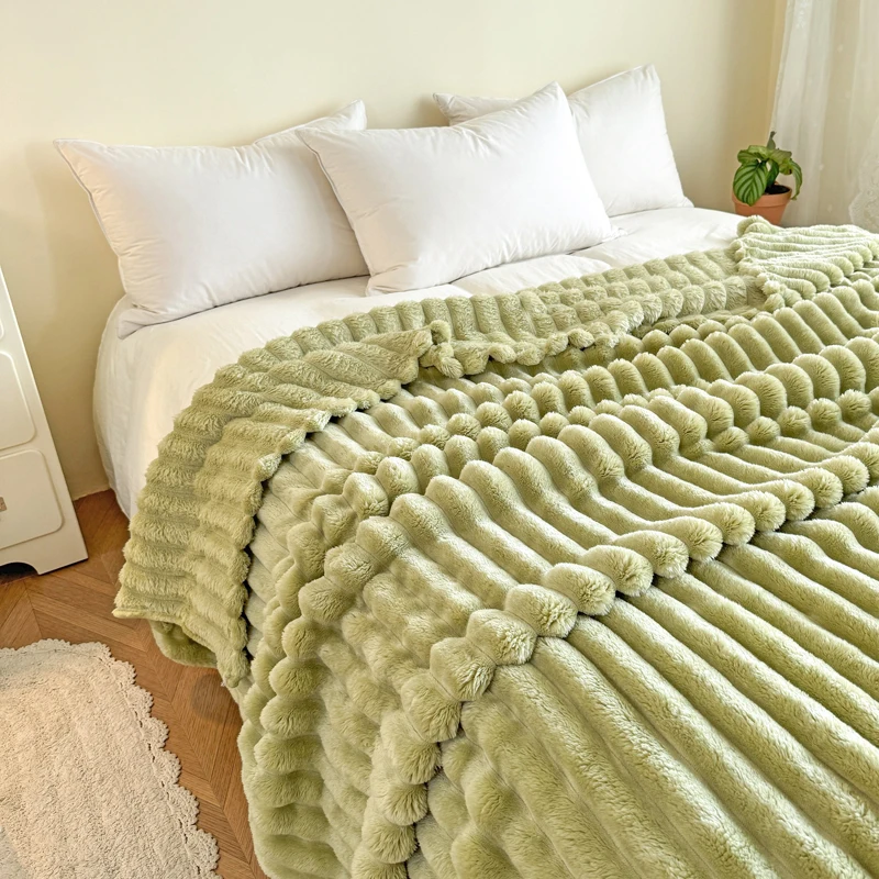 ผ้าห่มสักหลาดหนาเรียบง่ายและสง่างาม เหมาะสําหรับทุกโอกาสในบ้าน เหมาะสําหรับห้องนั่งเล่นที่มีสไตล์