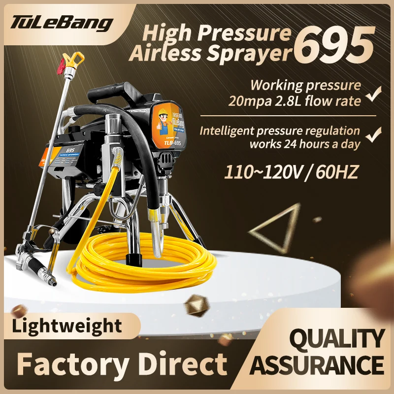 Elektrische Hochdruck Airless Sprayer 695 Hohe Leistung Haushalt Wandbehandlung Farbe Spray Sprayer Werkzeug 2500W Leistung 110 ~ 120V 60Hz