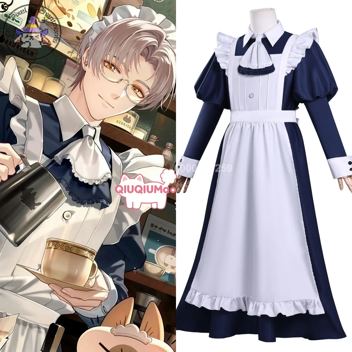 

New Game Tears of Themis Cosplay Costume Anime Vilhelm Richard Albert De Haspran Role Playing Butler's Uniform for Men Comic Con