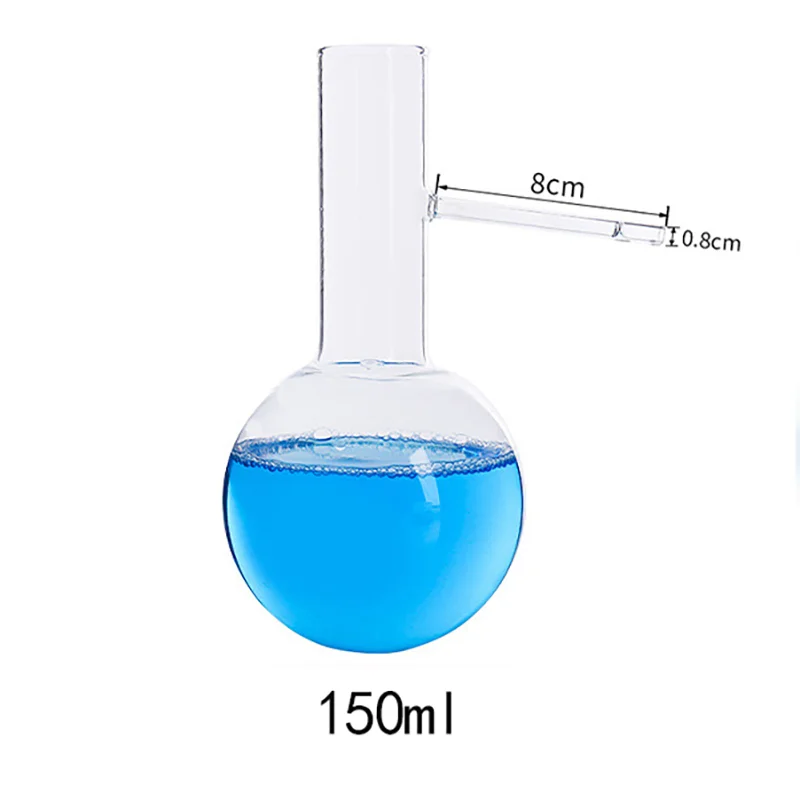 

150ml Borosilicate Glass Distillation Flask Round Bottom Thickened Lab Flask Organic Chemistry Essential Oil Extraction JVLAB