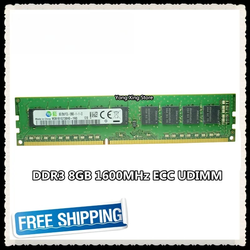 

DDR3 8GB 16GB server memory 1600MHz Pure ECC UDIMM 2RX8 8G PC3L-12800E 1.35V workstation RAM 12800 Unbuffered