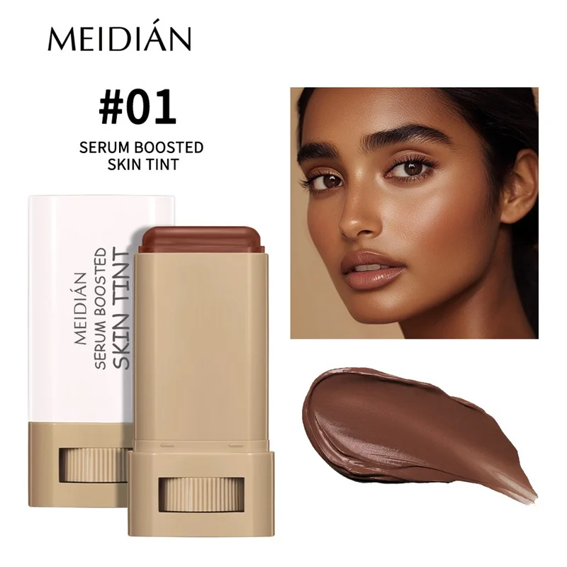 Hautfarbener Foundation-Stick in 6 Farben mit Serum-Boost, Seidiger Textur, Feuchtigkeitsspendende Abdeckung, Concealer-Basis, Gesichtskontur-Stick Make-up – Detail 6