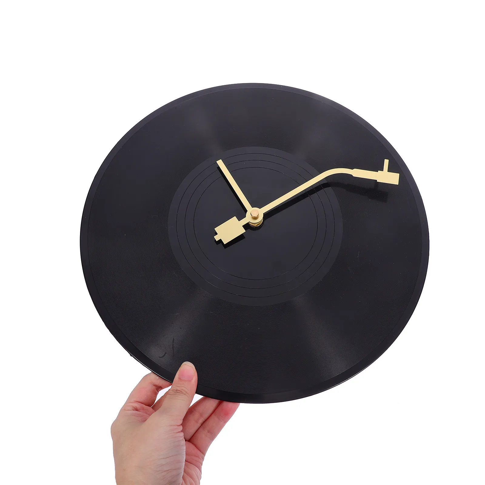 Vinyl Record Wall Clock Plastic Material Resistant Wall Hanging Decorative Clock Suitable for Home Office Bedroom Living Room