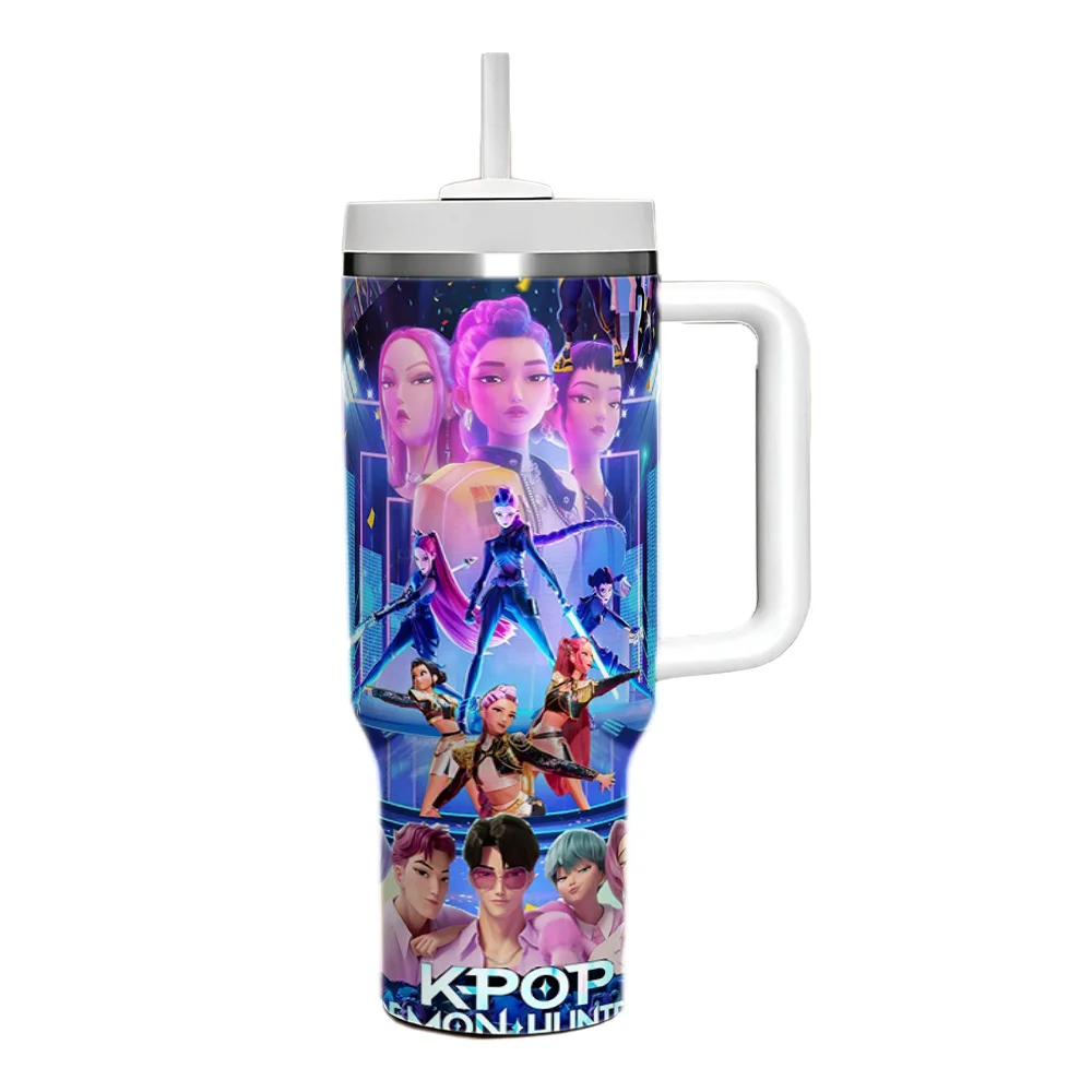 K-pop Demon Hunters Thermos Cup Kids Anime Rumi Mira Zoey Unisex Vacuum Cup Water Bottle Office Coffee Mug Gift for Boys Girls - Image 4