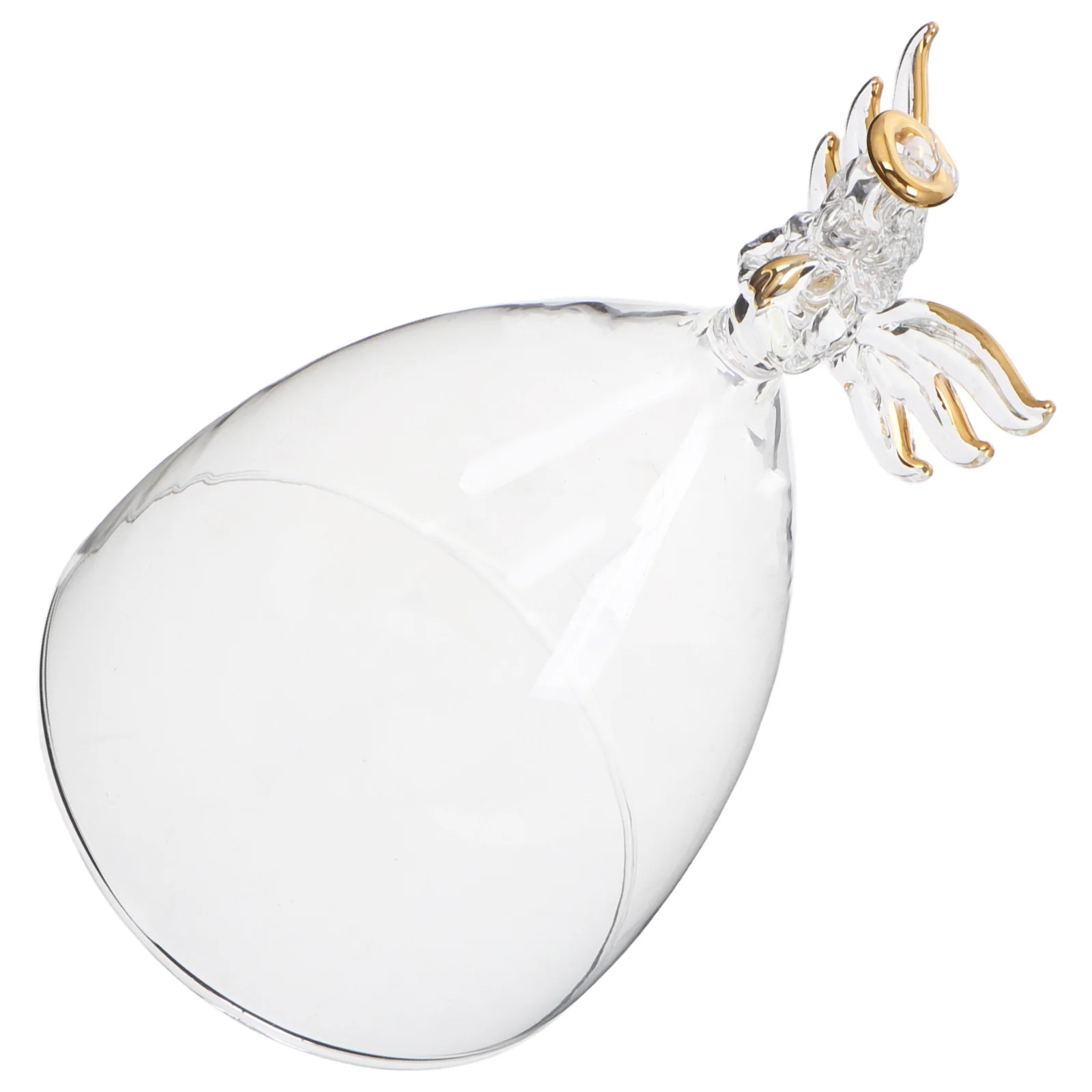 

Glass Cloche Dome with Blessing Angel Design Micro Landscape Decorative Accessory for DIY Eternal Flower Display Home Office