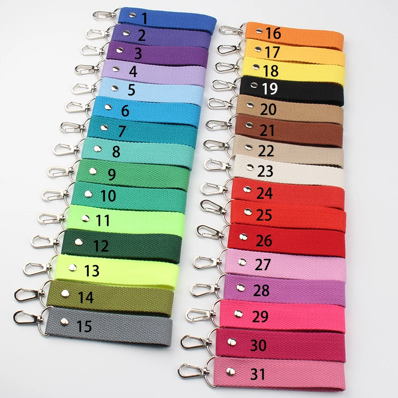 31 Colors Fabric Keychain For Car Motorcycle Keys Holder Phone Case Women Anti Lost Canvas Strap Keyring Key Chains Accessories