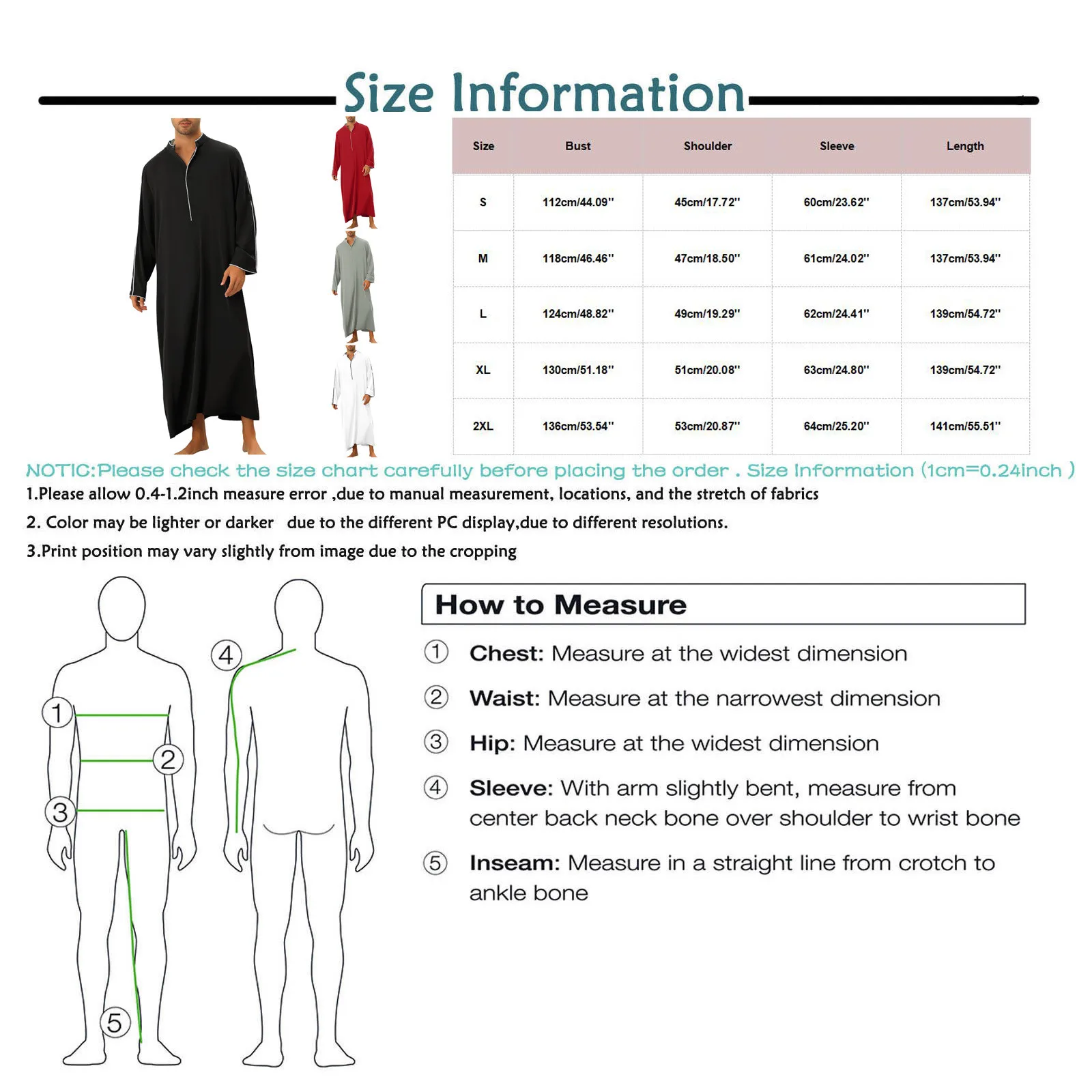 Męska odzież dla muzułmanów szata dubajska długa sukienka odzież etniczna sweter odzież na co dzień moda proste linie szwy luźne Jubba Thobe