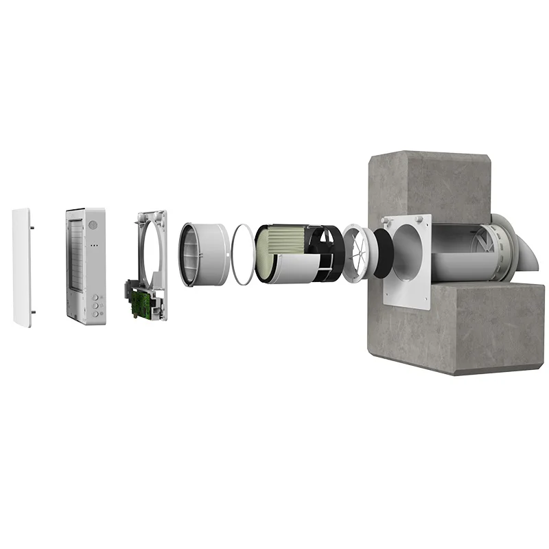 AV-TTW5-W Single Room ERV PM2.5 Filter Home Ventilation System CO2 Sensor Office Fresh Air Ventilation Unit
