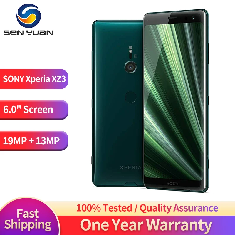 original sony xperia xz3 h8416 h9493 japao versao singledual card lte 60 octa core ram 64 gb rom 19 mp13mp desbloqueado telefone celular 01