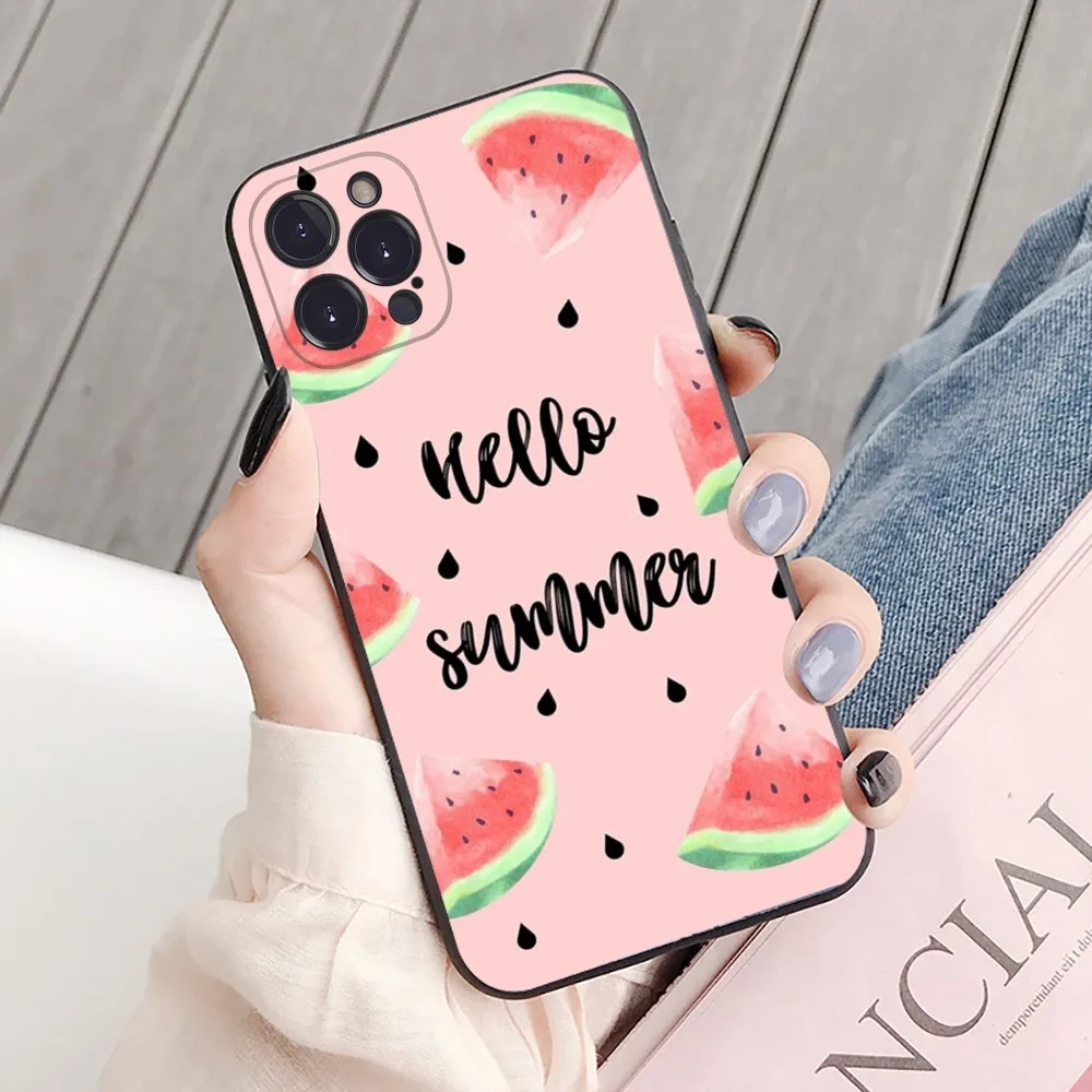 Summer Cartoon Watermelon Phone Case For IPhone 15 14 11 12 13 Mini Pro XS Max Cover 6 7 8 Plus X XR SE 2020 Funda Shell