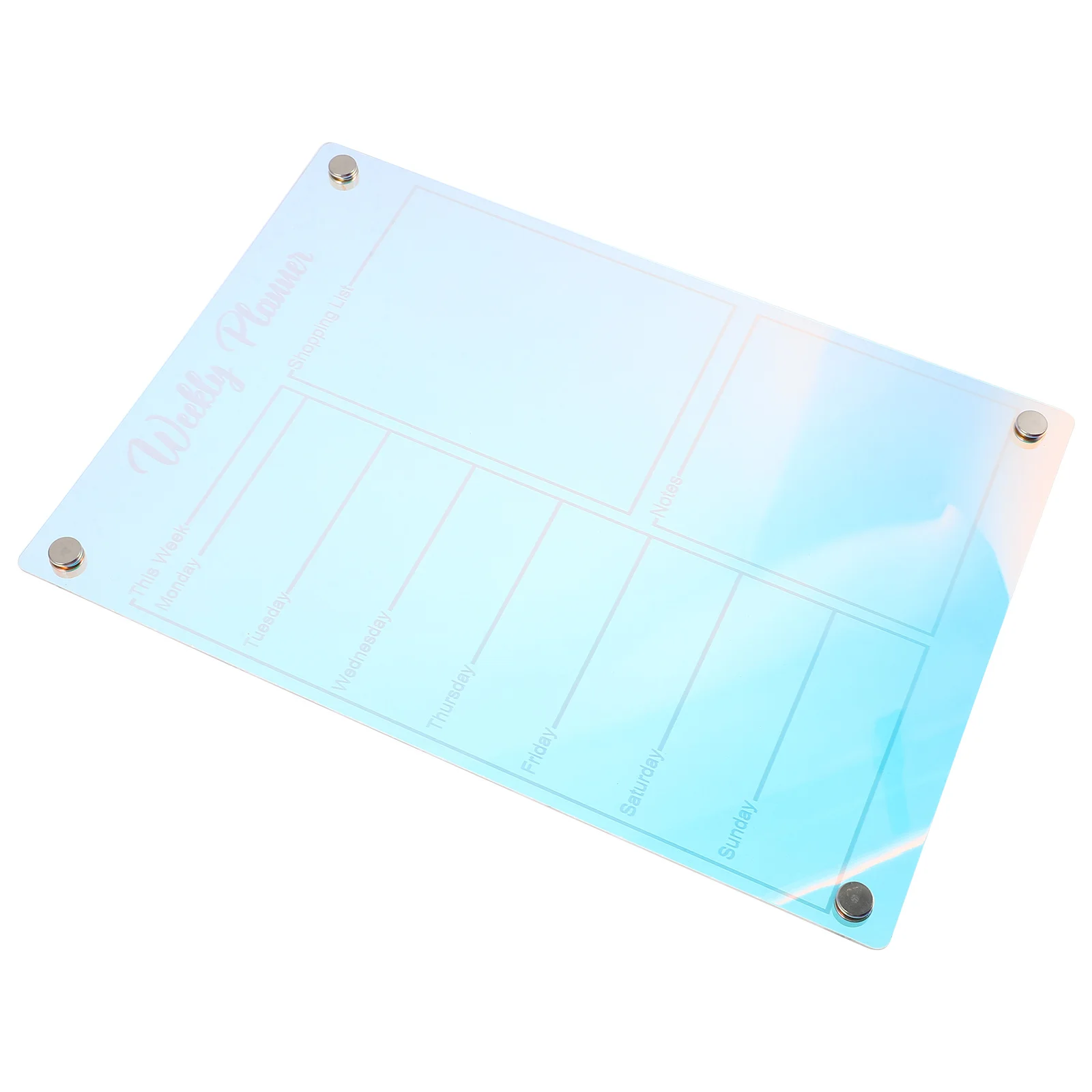 Placa magnética de acrílico apagável a seco, placa de mensagem de memorando de mesa, organizador de planejamento reutilizável, lista de tarefas magnética para geladeira