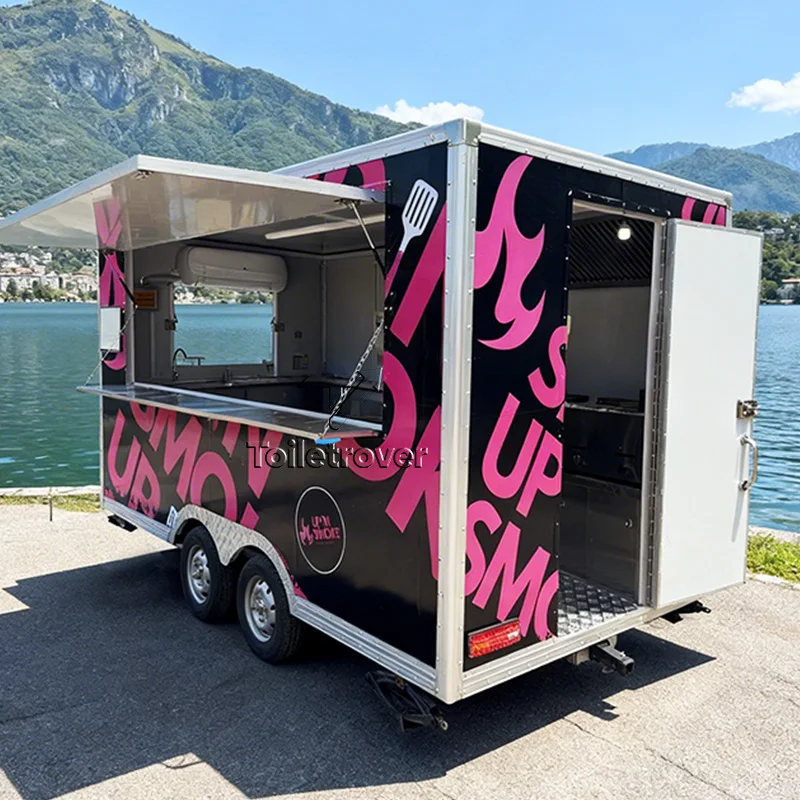 

Custom Multi Functional Mobile Hand Push Food Cart Commercial Mobile Food Truck Trailer for Coffee BBQ Kiosk Booth