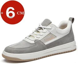 Men Casual Sneakers Summer Fashion Elevator Shoes Man Sports Lift Height Increase Insole 6cm Mesh Breathable Men Shoes