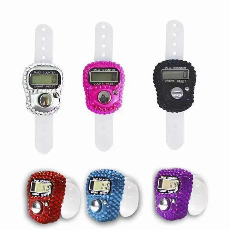 Nuovo anello contatore dito di ripristino, mini display HD in 6 colori contatore passo contatore portatile, lavoro a maglia, carta, pesca, golf e fila