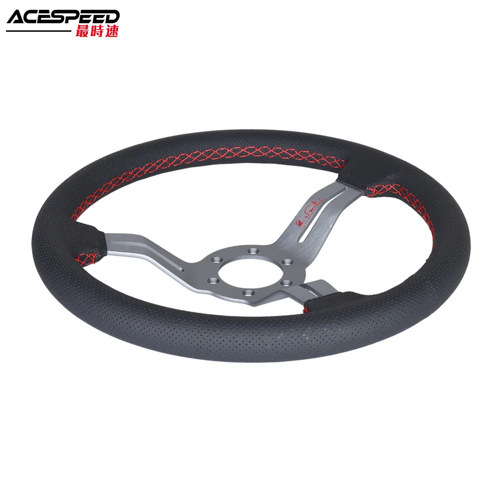 13 inch car modified racing kart PC racing simulator steering wheel leather