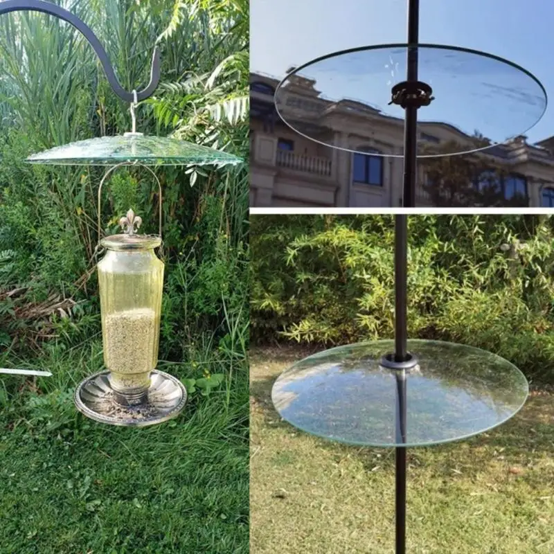 

Clear Bird Feeders Rain Cover Weatherproof Hanging Feeders Dome for Garden Feede JOMD