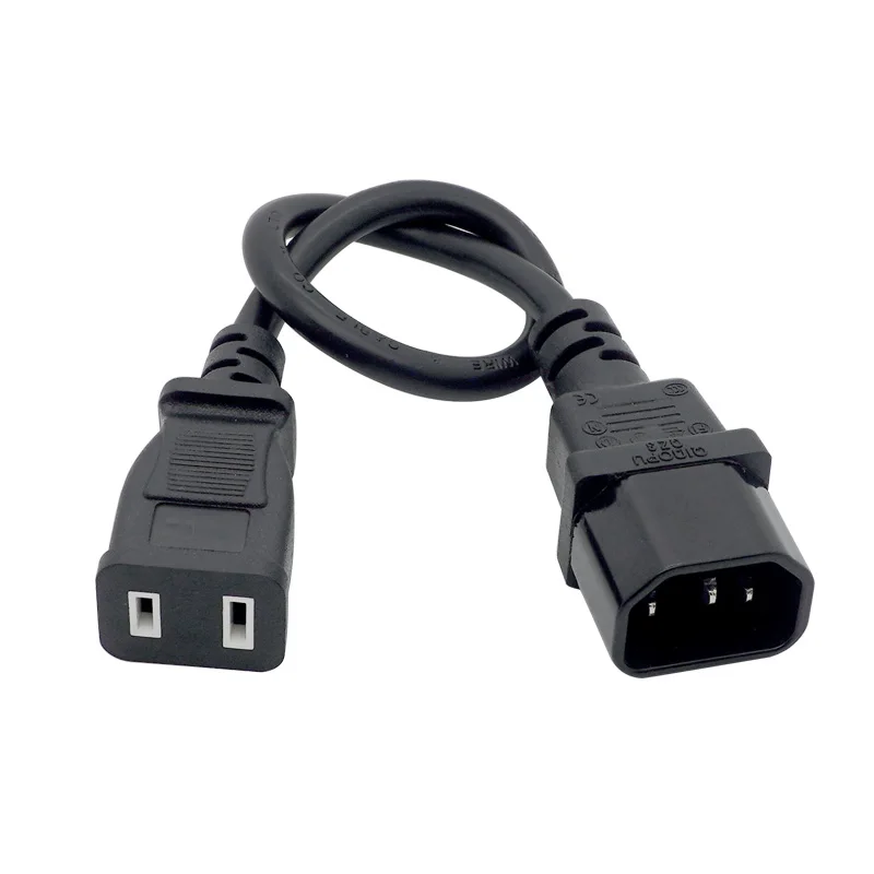 IEC 320 C14 to US female American Standard universal socket C13 AC PLUG CONVERTER IEC320 C14 2PIN to Nema 1-15R AC power cable