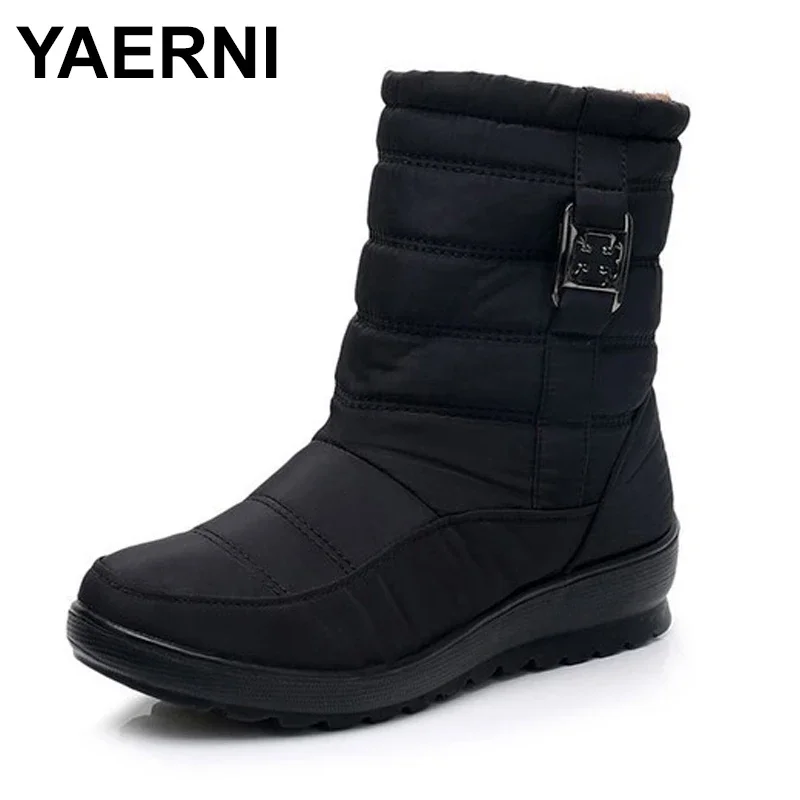 YAERNI Women snowboots winter brandboots waterproof antislip light comfortable warm mother cottonbootsplus size cottonshoesE1873