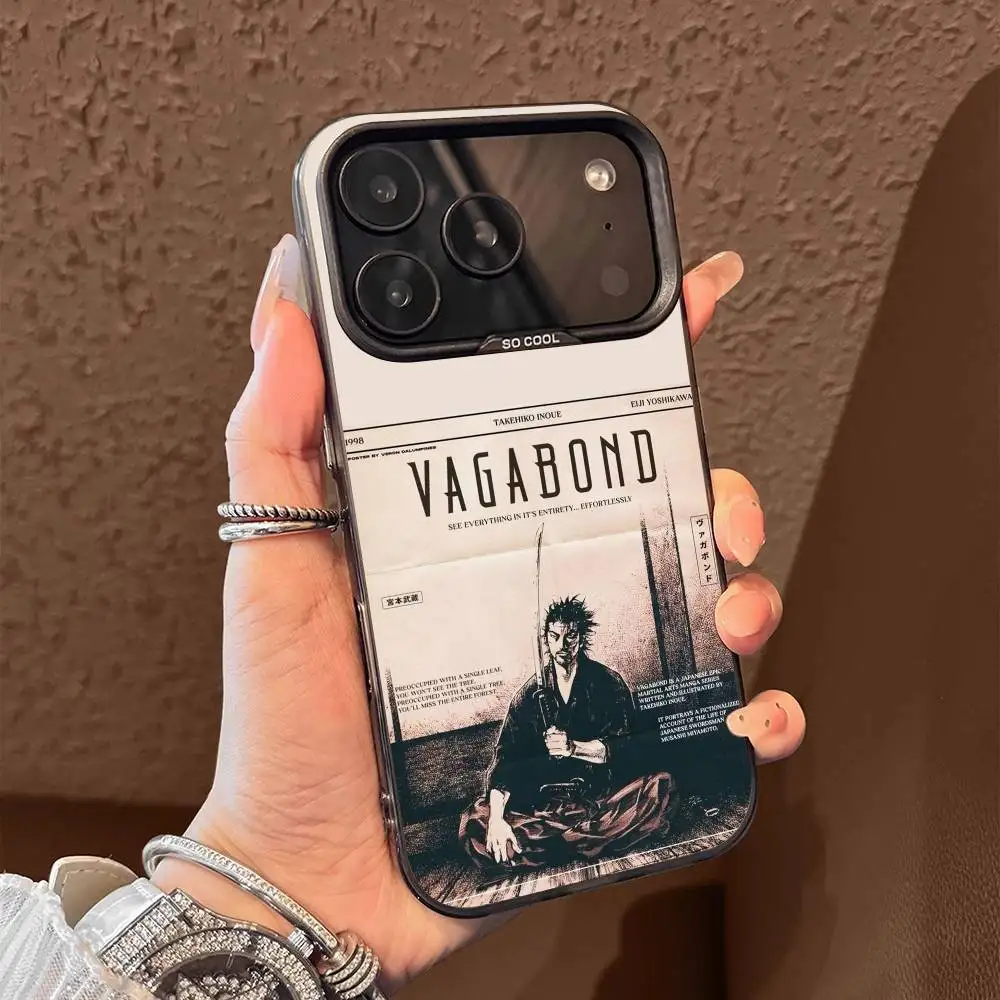 เคสโทรศัพท์ลายวากาบอนด์ มิยาโมโตะ มูซาชิ สำหรับ iPhone 17,16,15,14,13,12,11,Pro,Max,Plus,E,Air,Mini สีดำ วัสดุ TPU