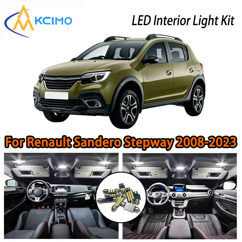 

For Renault Sandero Stepway 2008-2023 Premium Dual-Color LED Interior Light Kit,Reliable, Durable & Easy To Install