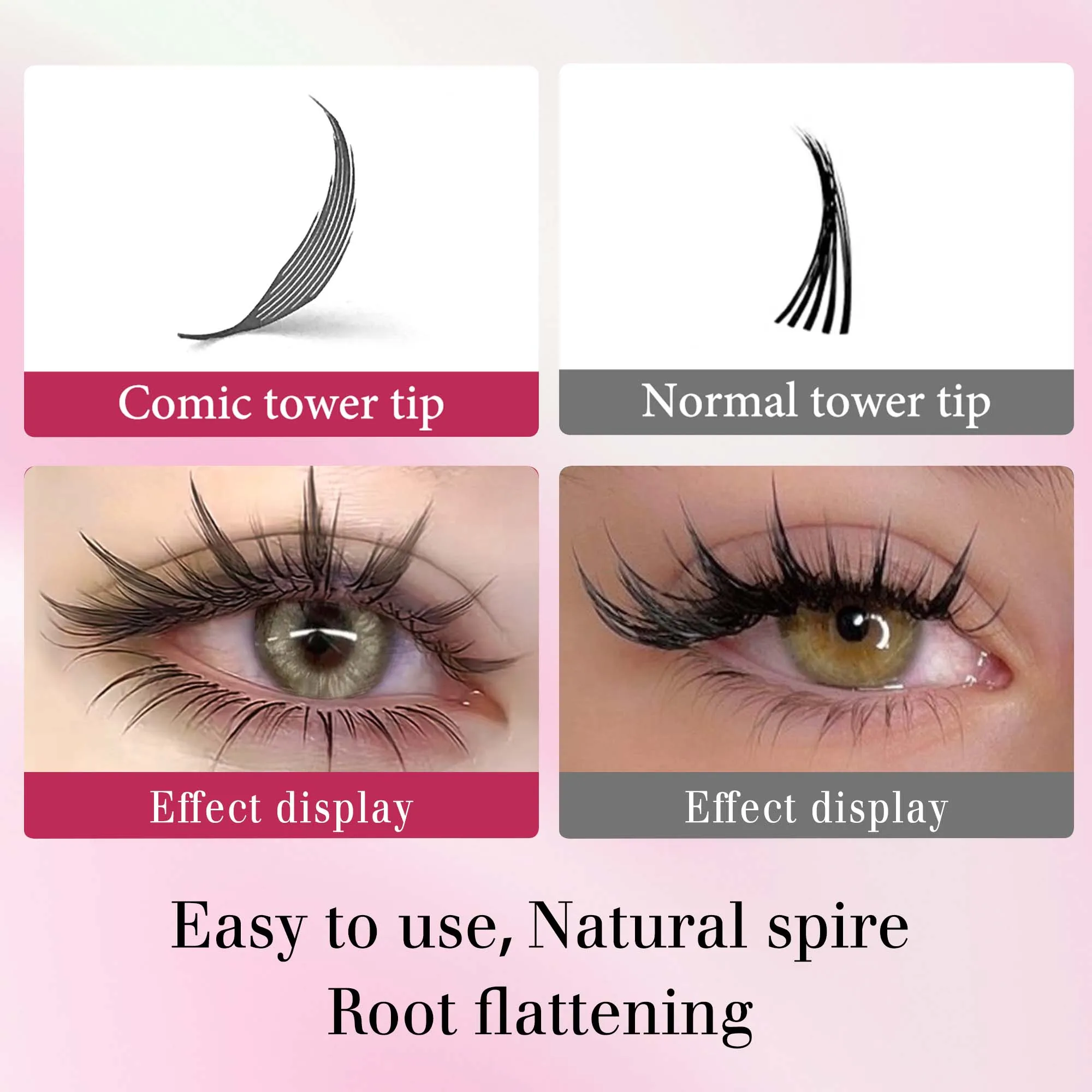 5pcs new spire lashes tower fans premade spikes eyelashes extensions 8-15mm for anime eyelashes makeup free shipping
