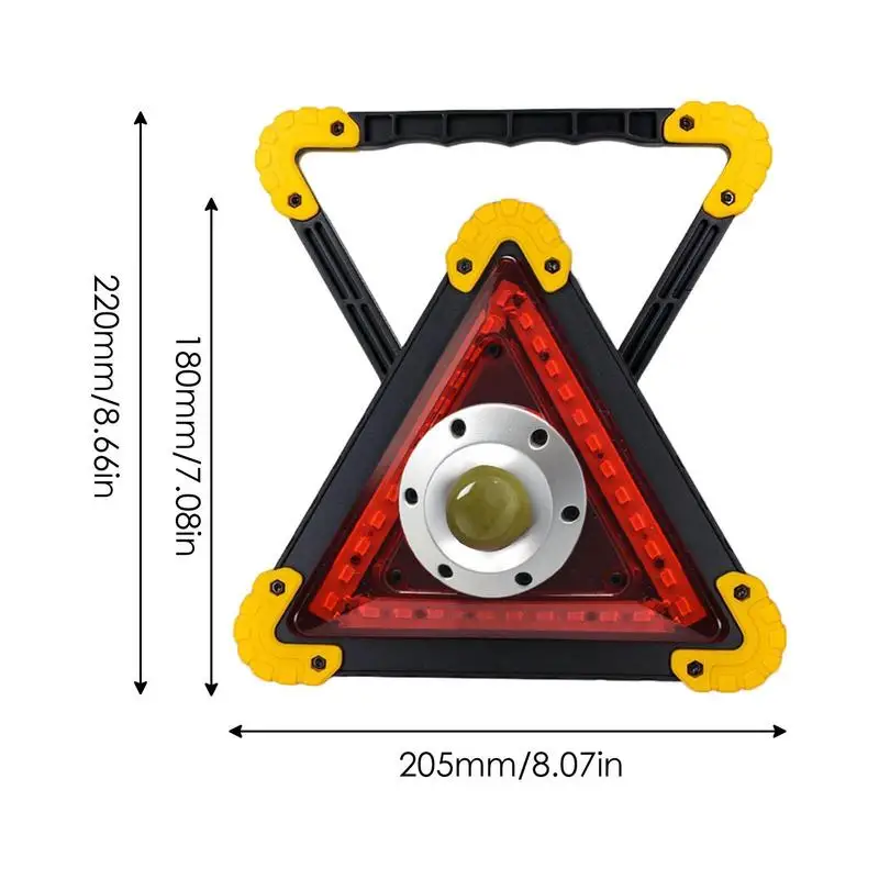 Safety Signal Light Led Triangle Lights Multifunctional Car Warning Tripod With 4 Light Modes For Accident Vehicle Camping