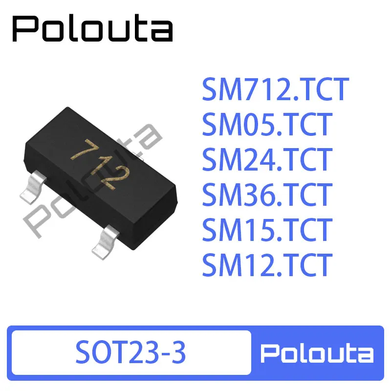 SM712.TCT SM05 SM24 SM36 SM15 SM12 SOT-23 Electrostatic TVS/ESD chip