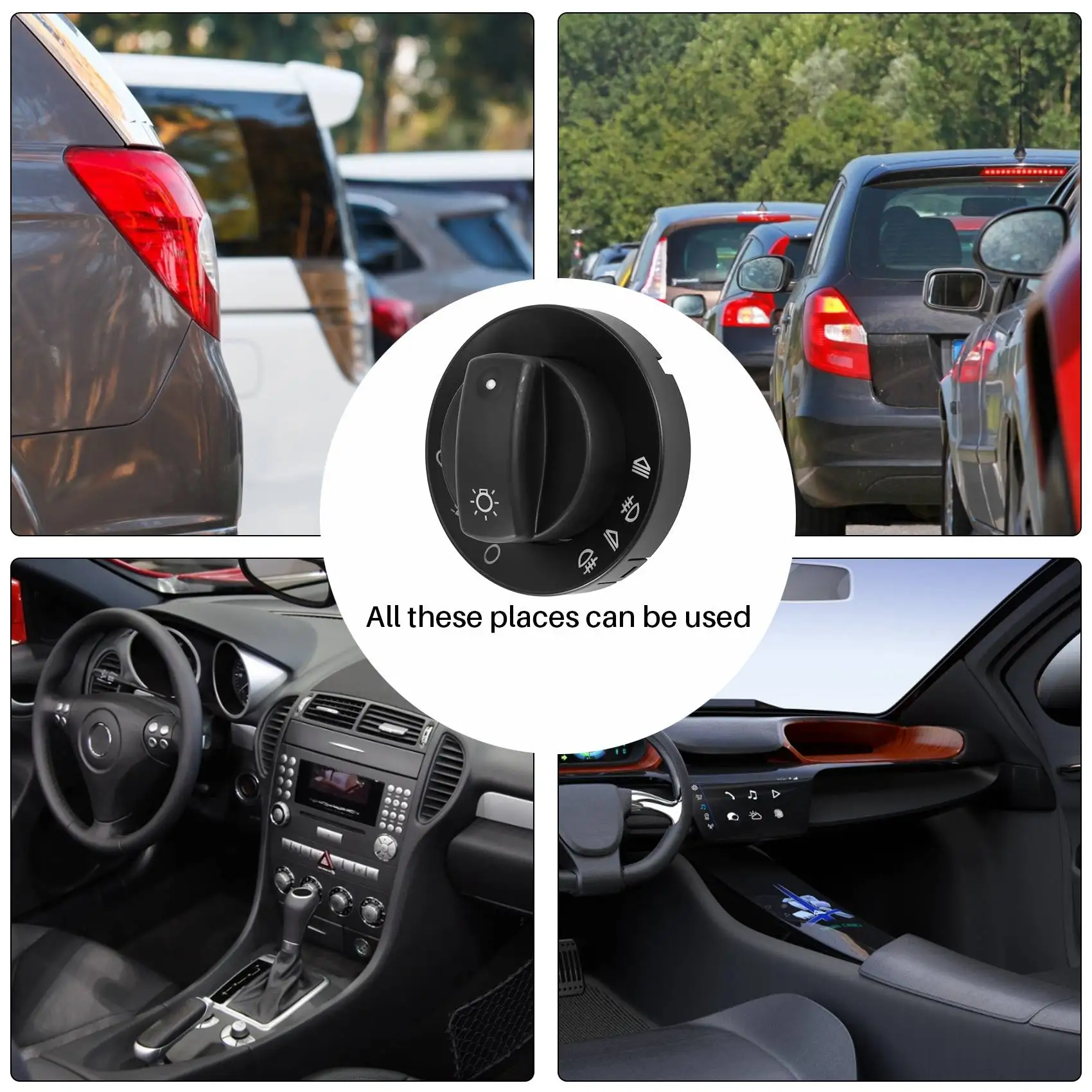 A82U-Car Headlight Fog Switch Cover For A4 B6 B7 / Headlight Dimmer Switch / Dashboard Dimmer