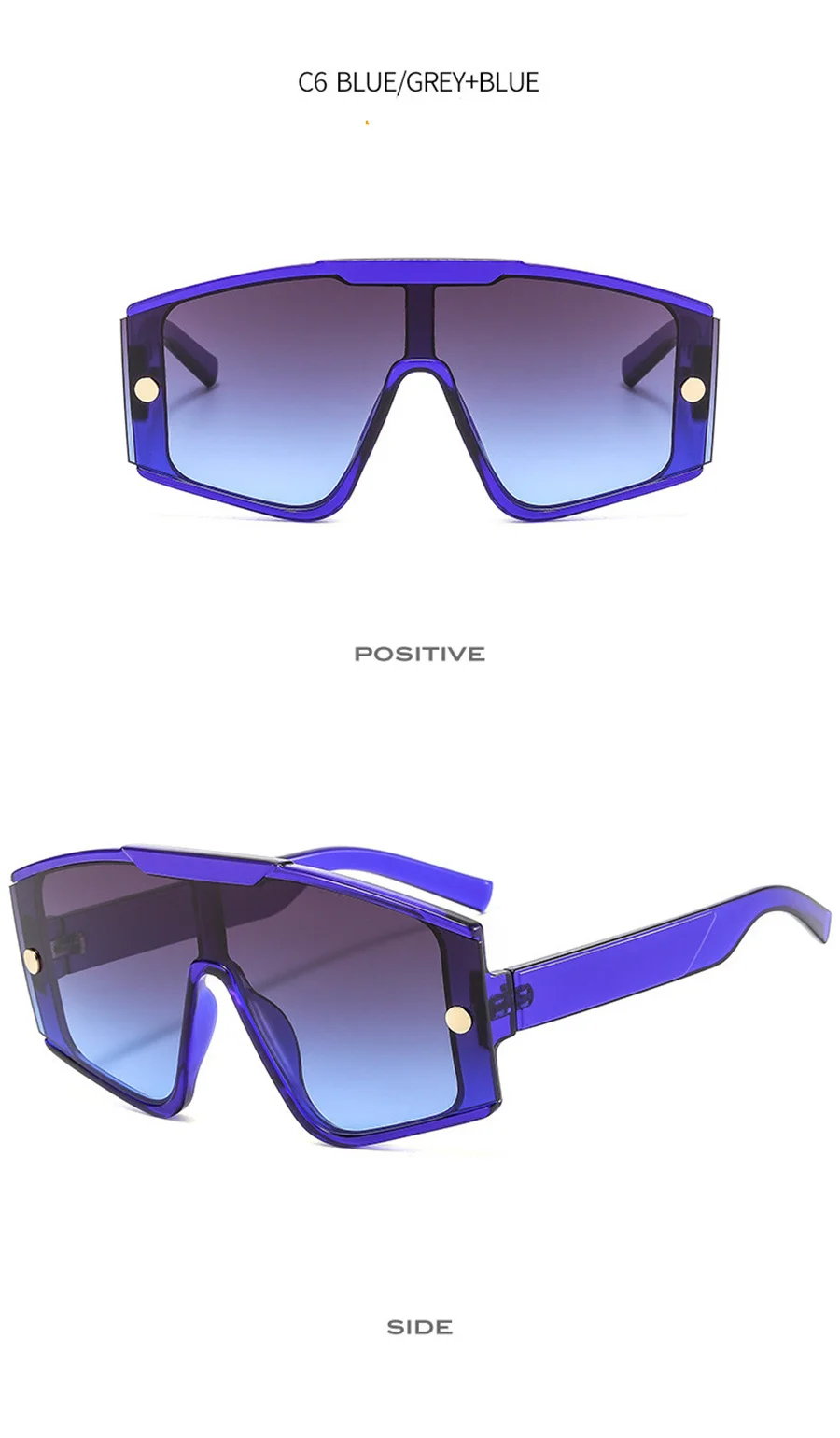 Modische, übergroße, quadratische Sonnenbrille für Damen, UV400, Vintage-Sonnenbrille, luxuriöses großes Design, Schutz im Vintage-Stil – Detail 12