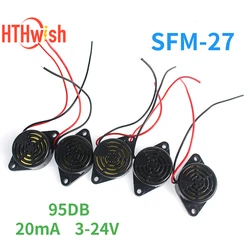 5PCS SFM-27 Active Buzzer DC 3-24V Magnetic Long Continous Beep Tone Piezo Buzzer Motherboard Speaker High-decibe for Arduino
