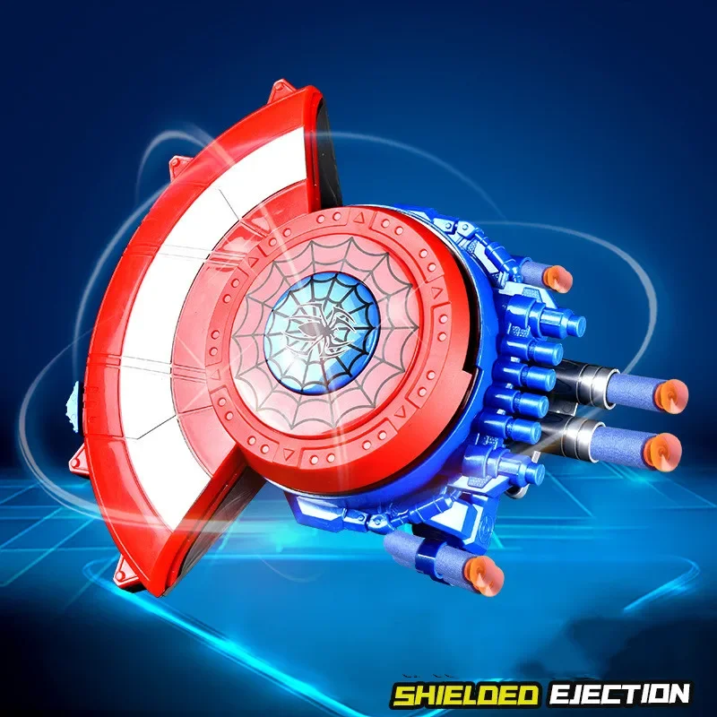 شخصيات المنتقمون سبايدرمان شيلد قاذفة أنيمي بطل السوبر ديفورمر رصاصات ناعمة ألعاب المسدس للأطفال دعائم الحفلات التنكرية #3
