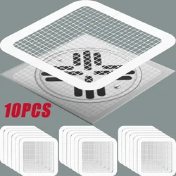 10pcs Disposable Shower Floor Drain Sticker Hair Catcher Drain Stopper Filter Cover Bathtubs Mesh Kitchen Bathroom Accessories