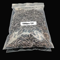 1000pcs/lot Fishing Hook Eyed Circle Jig Hooks 3#-12# Barbed Flat forging Boby Fishhooks For Carp Fishing Accessories wholesale