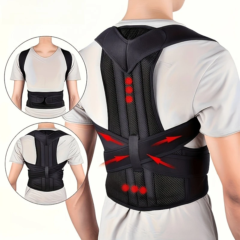Suporte Postural – Cinta Ajustável para Correção de Postura para Adultos e Jovens, Melhora a Postura, Alinha os Ombros