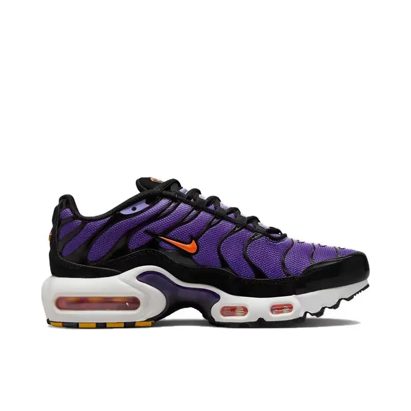 Nike Air Max Plus Comfort Mesh Shockproof, Stable, Anti Slip, Wear Resistant Casual Running Shoes for Women, Purple,White,Orange