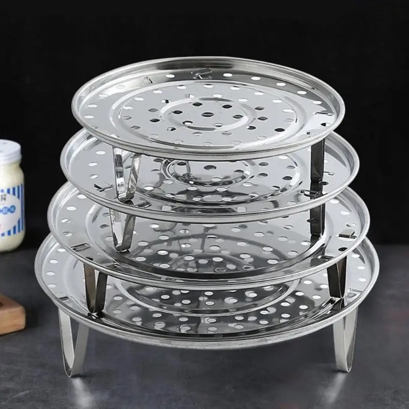 G92C Steamer Rack Stainless Steels Steaming Rack Steam Tray with Removable Legs for Instants Pressure Cooker Steamer Basket