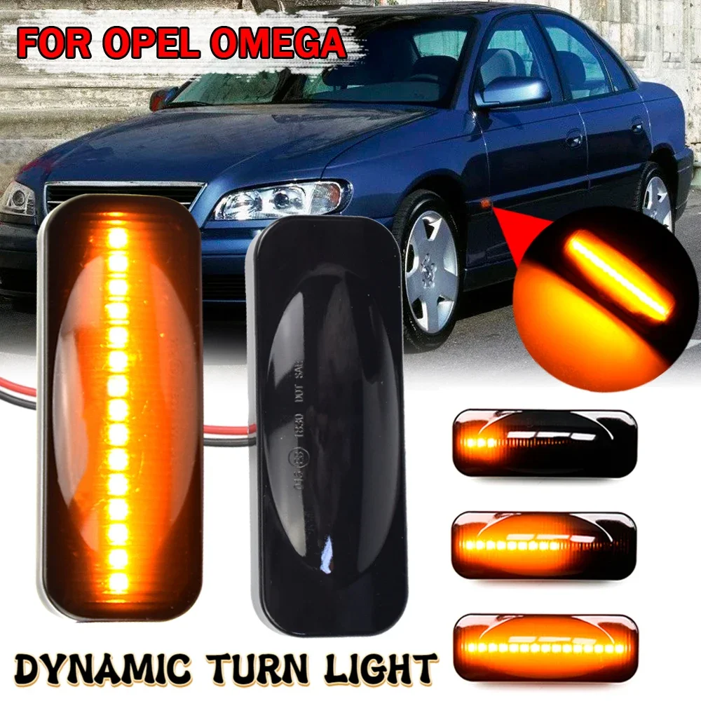 2pcs Dynamic LED Car Side Marker Lights Repeater Signal Lights For Opel Omega B Stufenheck Caravan 1994-2003